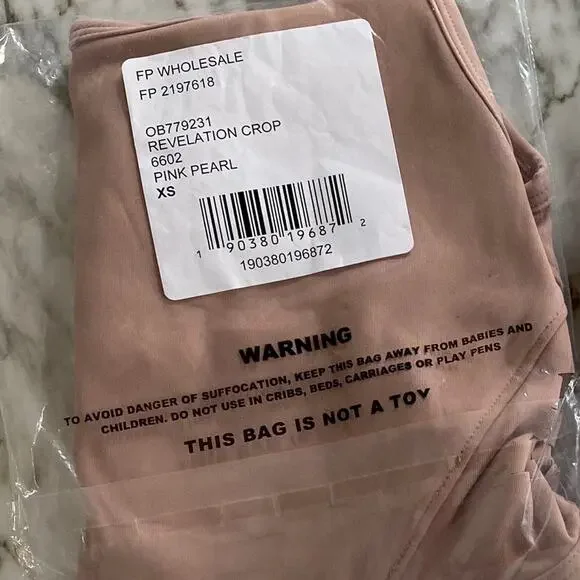 FREE PEOPLE MOVEMENT Revelation Braided Back Yoga Tank Bra Crop Top Nude Pink XS - Picture 6 of 6